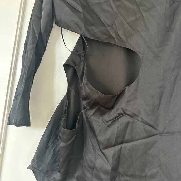 NWT Mother Of All Vesta Asymmetrical Dress Black Sz Small Cut-out One Shoulder - Picture 8 of 11